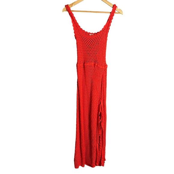 Camila Coelho Athena Crochet Dress Coral Red Size M - Picture 4 of 6